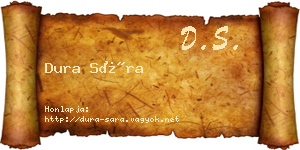 Dura Sára névjegykártya